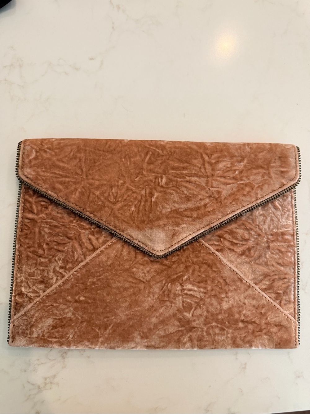 Rebecca Minkoff Pink Velvet Envelope Clutch